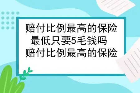 赔付比例最高的保险，最低只要5毛钱吗？赔付比例最高的保险，最低只要5毛钱