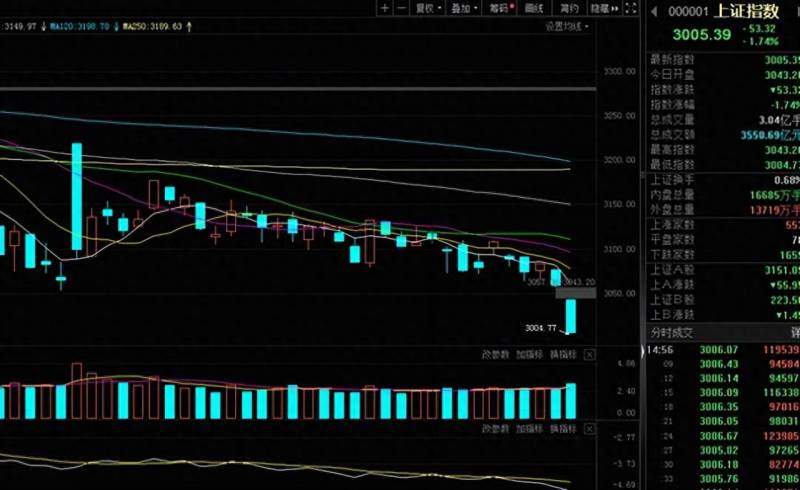 沪指跌破3000点